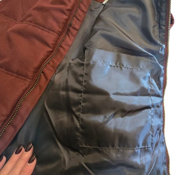 WEATHERPROOF VINTAGE Men's Maroon & Charcoal Full Zip Quilted Vest sz XXL - Picture 4 of 7